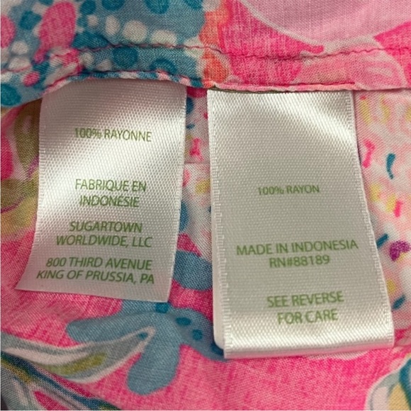 Lilly Pulitzer Quinna Top Pink Isle Shell Me Something Goo XS - Picture 7 of 9